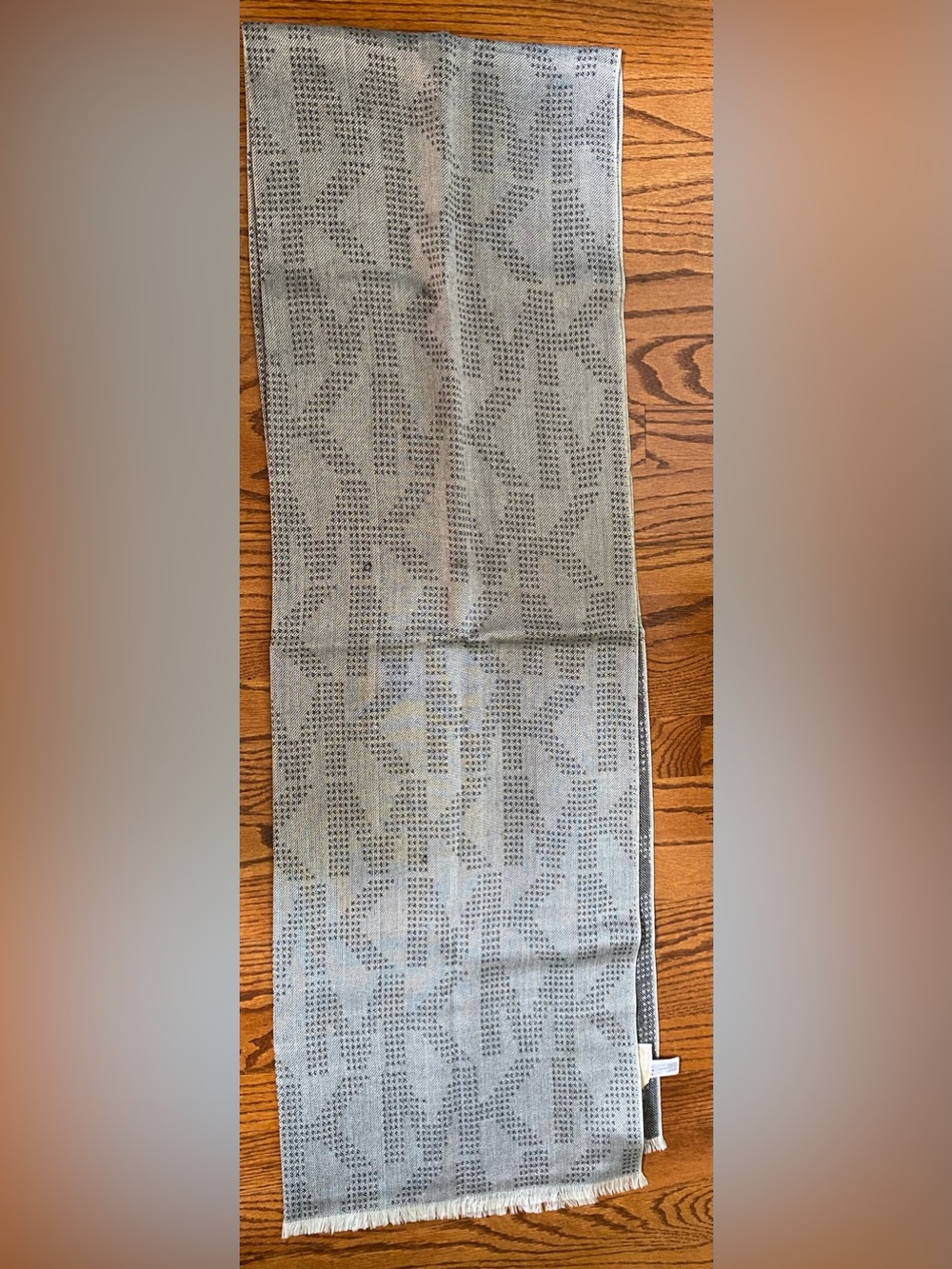 MICHAEL Michael Kors Grey, Black, and White Patterned Scarf